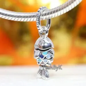 Pandora | Jewelry | Pandora Blue Scaled Fish Charm 799428c | Poshmark